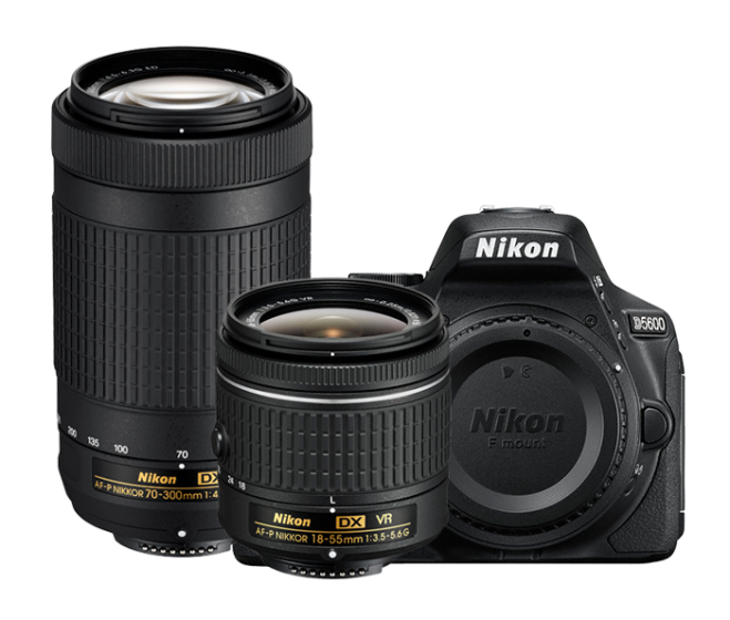 NIKON D5600 w/18-55mm f3.5-5.6 G VR & 70-300mm f/4.5-6.3 G ED BUNDLE