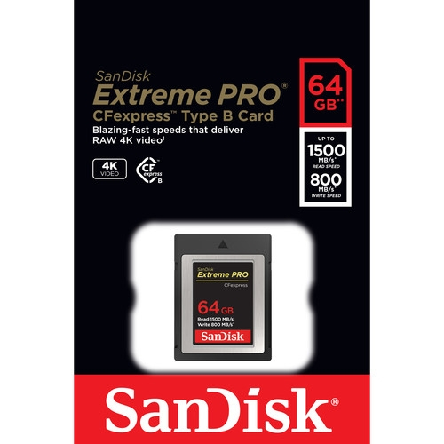 SANDISK Extreme PRO 64GB CFexpress Memory Card (R:1.4GB/s W:800MB/s)
