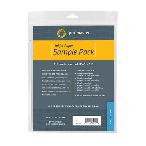 PROMASTER Ultra Premium Photo Paper 8.5"x11" 8 sheet Sample Pack