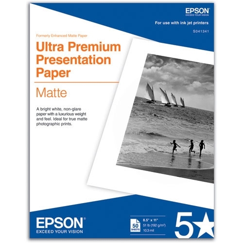 EPSON Matte Ultra Premium   5* Presentation 8.5"x11" 50 Shts