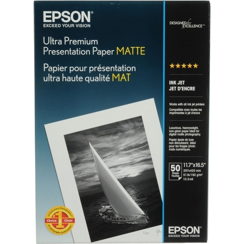 EPSON Matte Ultra Premium   5* Presentation 11.7"x16.5" 50 Sh