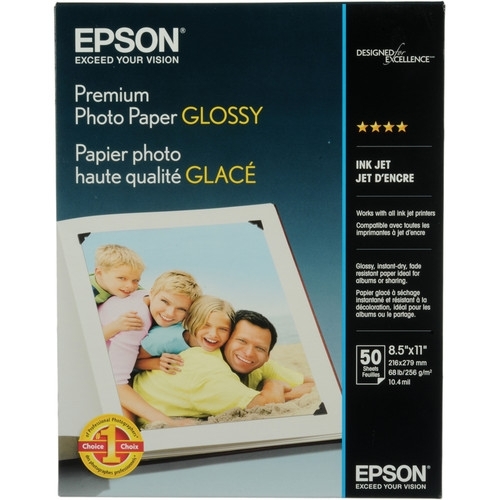 EPSON Premium Glossy Photo Paper 8.5"x11" 50 sheets    4*
