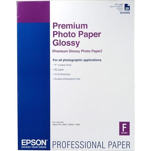 EPSON Premium Photo Paper Glossy 17"x22" 25 Sheets
