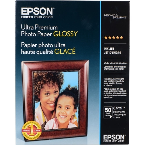 EPSON Ultra Premium Glossy Photo Paper 8.5"x11" 50 sheets         5*