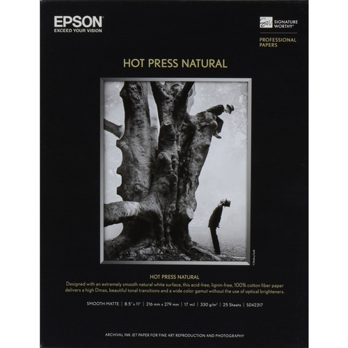 EPSON Hot Press Paper Natural 8.5"x11" 25 sheets      330gsm