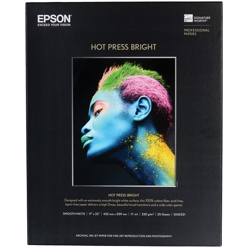 EPSON Hot Press Paper Bright 13"x19" 25 sheets       330gsm