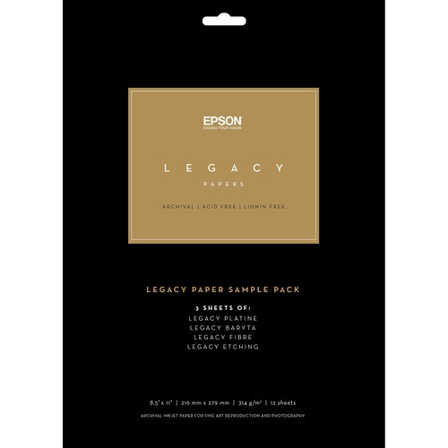 EPSON Legacy Paper    12 Sheets Sample Pack 8.5"x11"