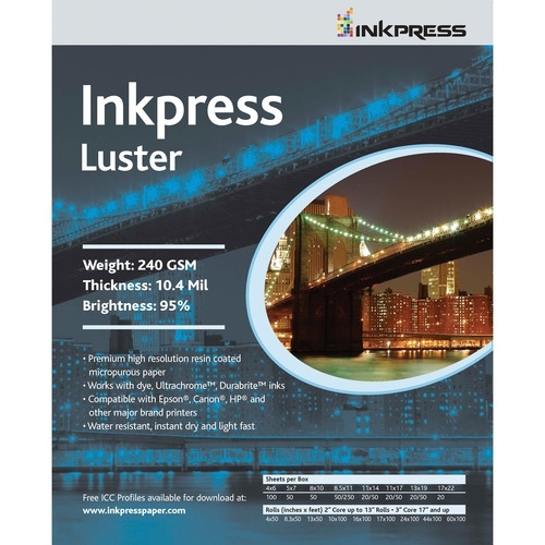 INKPRESS Luster Paper 8'x12' 50 sheets     240gsm