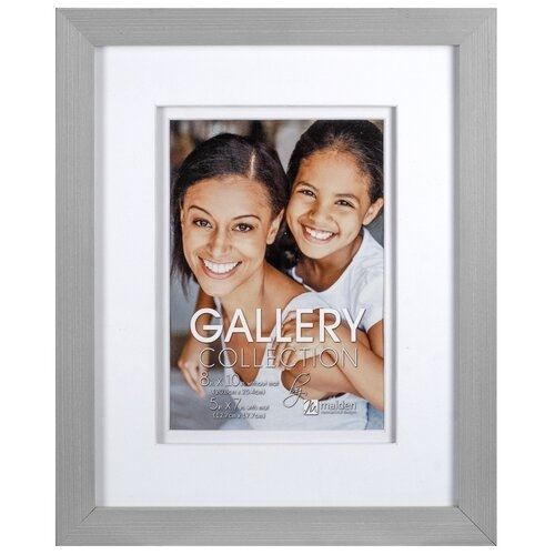 MALDEN Home Space Matted Wood 5"x7" Wall Frame (Gray)